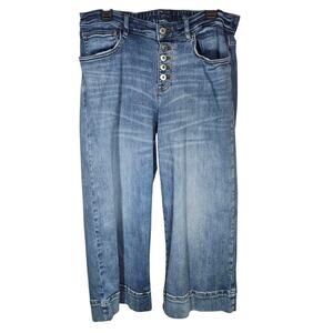 J. Jill Denim High-Rise Full-Leg Crops Button Fly Women's Size 16